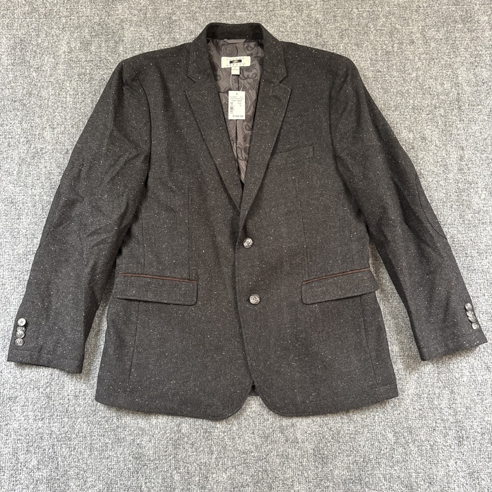 Heritage Wool Blend Blazer Gray Elbow Patches Joseph Aboud NWT Size L